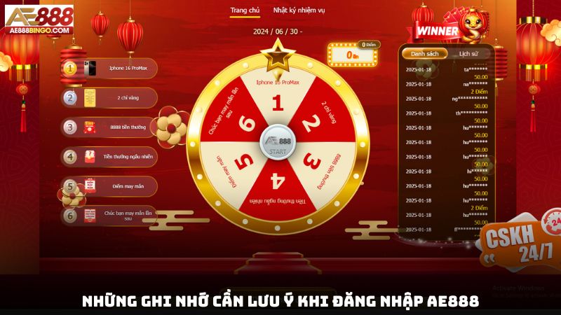 Những ghi nhớ cần lưu ý khi đăng nhập AE888