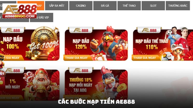Các bước nạp tiền AE888